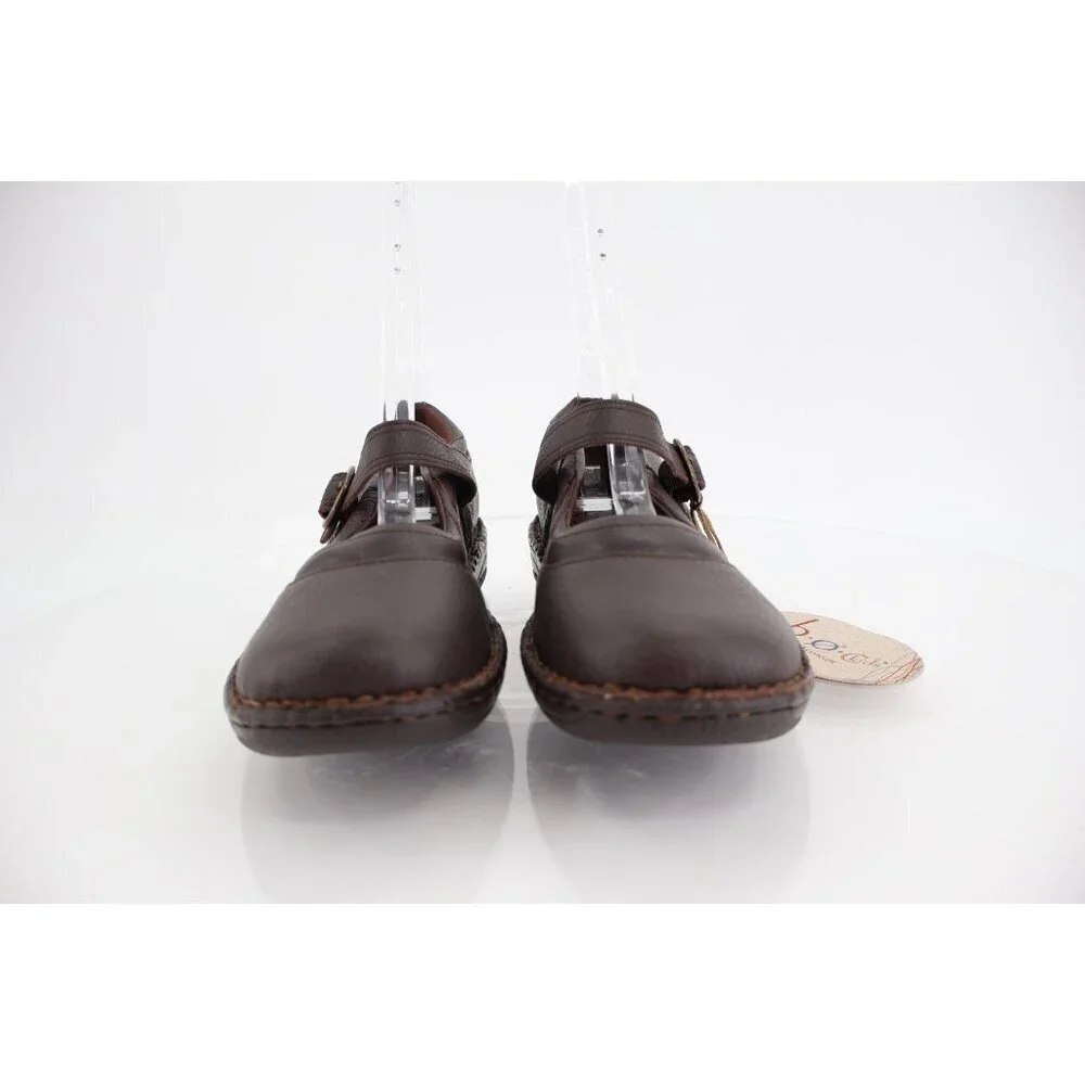 Born Girls Mary Jane Shoe Size 5 Brown Leather Flat Opanka Comfy Casual